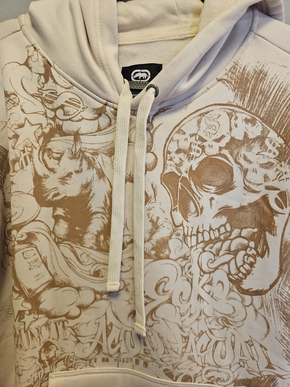 Ecko Unltd Hoodie Large Skull Y2K Streetwear Mens